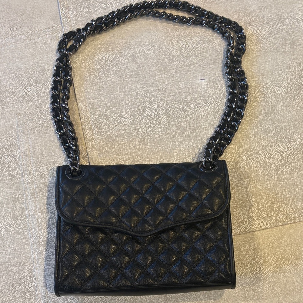Rebecca Minkoff Elegant Black Quilted Leather Chain Bag